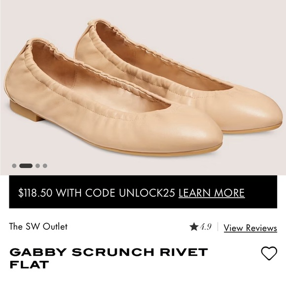 Stuart Weitzman Cream and Tan Flats - Picture 5 of 7